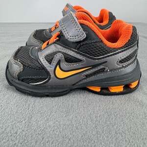 Nike Reax Toddler 6C Shoes Black Silver Orange Sneakers 469689-080 2012